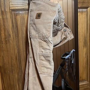 boys flannel lined carhartt pant can fit xs/sm women